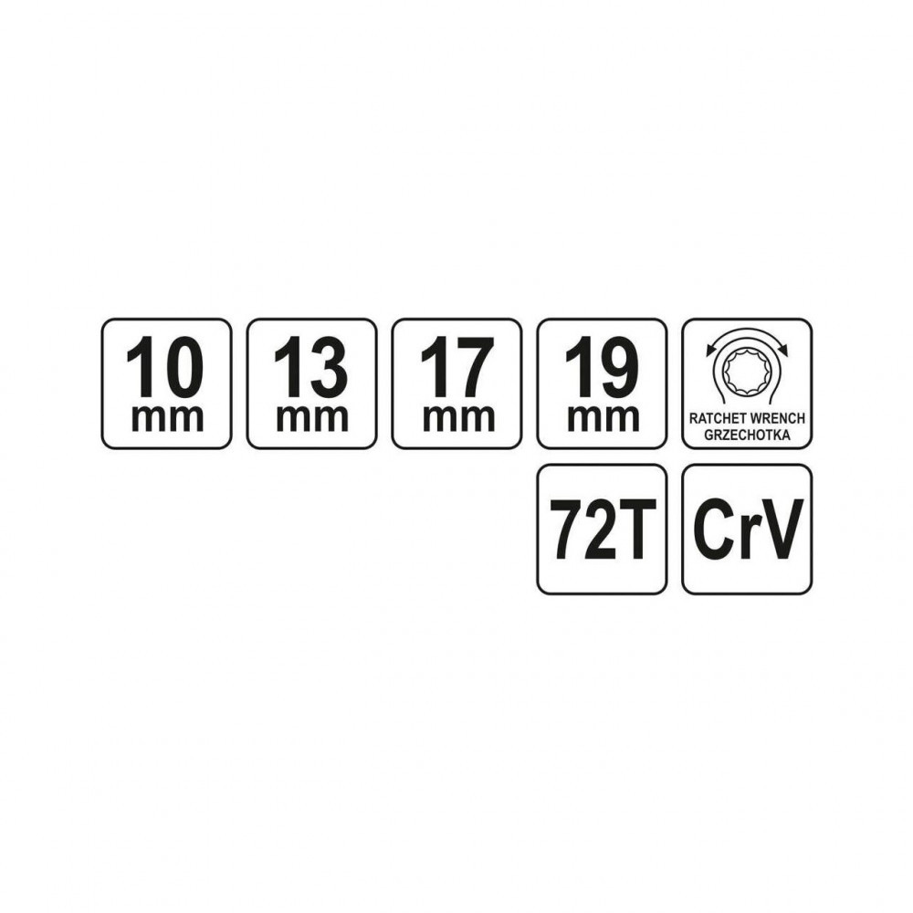 Cheie tubulara dubla cu clichet 10 - 13 - 17 - 19 mm Yato YT-4945 |  Okazii.ro