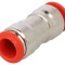 Conector push-in simplu alamă nichelată