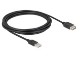 Cablu USB 2.0 A priză dublă - 3m, aurit, dublu ecranat