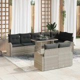 Cumpara ieftin Set de canapele pentru grădină 9 pcs Gri deschis Rattan poli