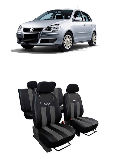 Huse scaune auto piele si textil Volkswagen Polo (2002-2009)