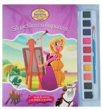 Disney. O poveste &icirc;nc&acirc;lcită. Să pictăm cu Rapunzel. Carte de colorat cu pensulă și acuarele