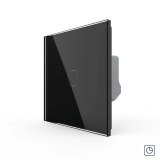 Cumpara ieftin Intrerupator touch simplu cu timer Livolo, din sticla neagra, serie noua