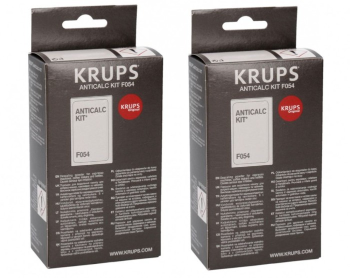 Set solutie decalcifiere GROUPE SEB F054001A pentru espressor Krups, 4 plicuri solutii decalcifiere + 2 testere