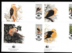 Mauritius - Fauna WWF - PASARI - 4 FDC - Michel 50 Eur. - serie foto