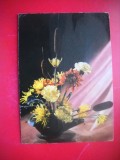 HOPCT 25113 FLORI -FELICITARE ANIVERSARA -CP VECHE - - ROMANIA - CIRCULATA
