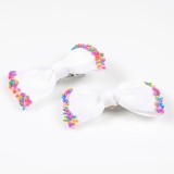 Set 2 agrafe funde albe cu margele colorate