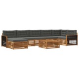 vidaXL Set de canapele de exterior cu pernă 8 pcs Natural și Antracit 3383655