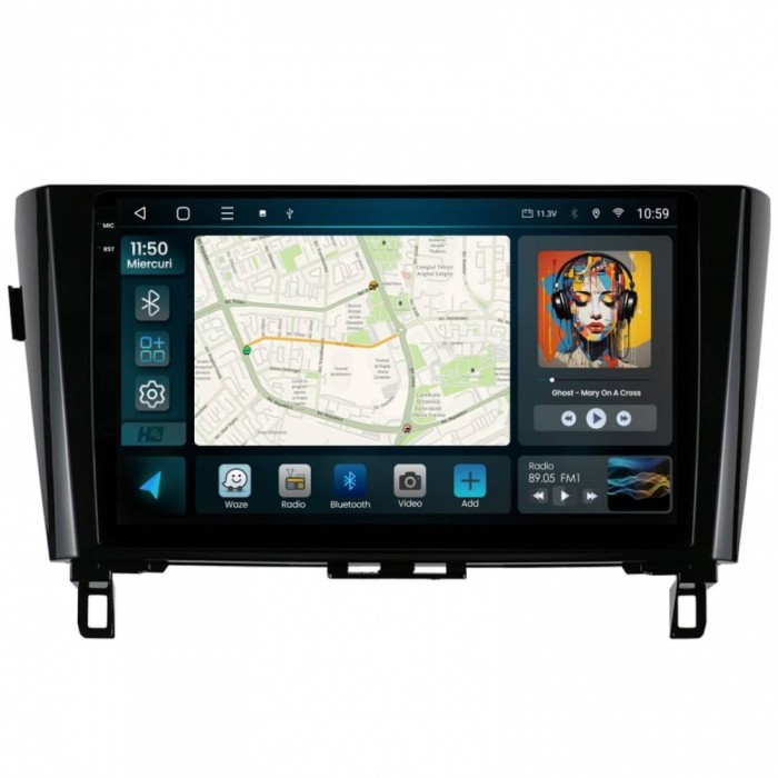 Navigatie 2K Nissan Qashqai X-Trail (2013+) 8GB RAM Android 13 Octacore Slot Sim 4G DSP GPS Wi-FI Carplay Android Auto USB Bluetooth Waze Touchscreen