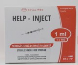 Seringa Insulina 1ml Roval Med cu Ac, Sterila, Unica Folosinta