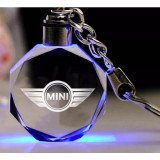 Breloc auto din cristal cu LED - Logo MINI COOPER