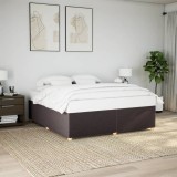 vidaXL Cadru de pat fără saltea, maro &icirc;nchis, 200x200 cm, textil
