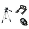 Trepied Profesional Aluminiu 112cm, Suport Telefon, Telecomanda Bluetooth, Compatibil Android/iOS