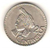 SV * Guatemala 25 CENTAVOS 1970 UNC, America Centrala si de Sud, Nichel