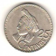 SV * Guatemala 25 CENTAVOS 1970 UNC