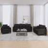 VidaXL Set de canapele cu perne, 3 piese, negru, textil 3201636