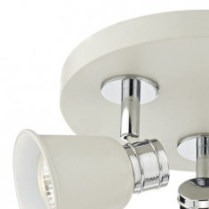 Corp de iluminat tip spot Fry 3 Light Plate Spotlight Cream Polished Chrome