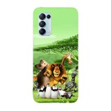 Husa compatibila cu Oppo A52, Viceversa, model Madagascar party, Silicon, TPU, Transparent, Carcasa