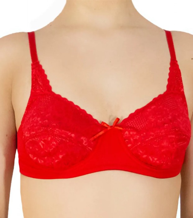Sutien Clasic cu Cupă Moale și Dantelă S105 - Alb - 85C
