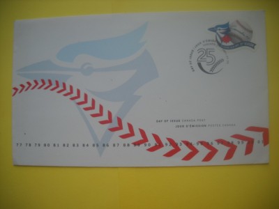 HOPCT PLIC S FDC NR 861 BLUE JAYS -2001-CANADA -NECIRCULAT foto