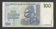 ZIMBABWE 100 DOLARI DOLLARS 2007 [12] P- 69 , F foto