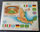 Romania MNH 1986 - Turneul Final CM Fotbal Mexic colita nedantelata - LP 1158