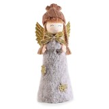 Figurina Inger Craciun textil multicolor 10x8x21 cm