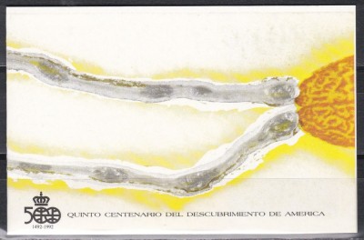 Spania 1989 - 500 de ani de la descoperirea Americii, Carnet, 2 poze, MNH foto