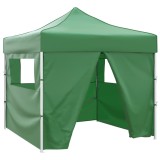 41468 vidaXL Green Foldable Tent 3 x 3 m with 4 Walls 41468