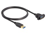 Cablu USB 3.2 Gen 1 DELOCK 1m USB A la USB A Negru 24/30AWG 87855