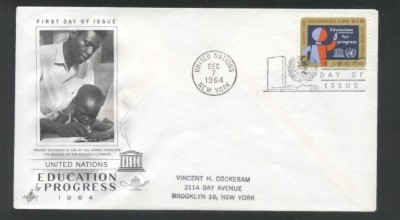 UN New York 1964 Education Mi.146 FDC UN.157 foto