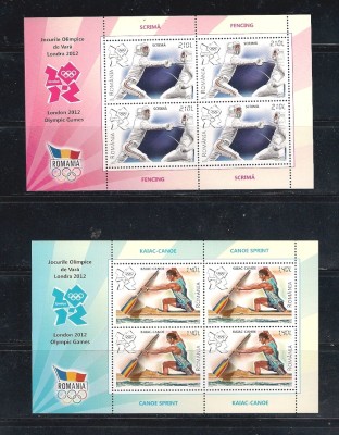 ROMANIA 2012 - JO DE VARA, LONDRA 2012, MINICOLI, MNH - LP 1948b foto
