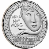 !!! SUA - QUARTER ANNA MAY WONG 2022 P - UNC / SERIA FEMEI CELEBRE, America de Nord