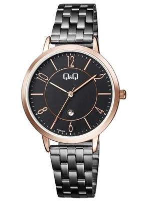 Ceas dama Q&amp;amp;Q A469J405Y Black and Gold foto