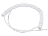 Cablu spiralat alb 0,3m-1,2m 4x0,15mm2 300V PUR