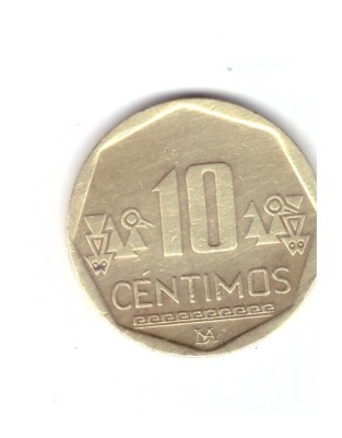 Moneda Peru 10 centimos 2013, stare buna, curata foto