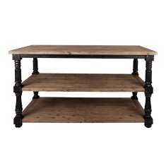 Masa dining lemn masiv negru maro vintage 180x100x85 cm