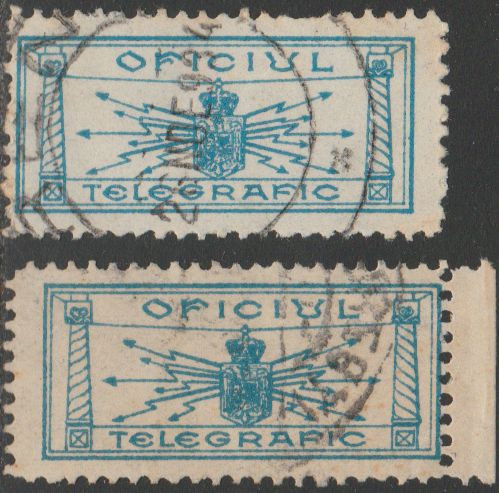 1934-1948 Romania - Set 2 vignete circulate pentru telegrame, Oficiul Telegrafic