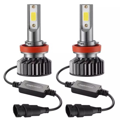 set 2 leduri , 9v-30v , f2 cob , h8/h9/h11 ,100w ventilator slim , canbus 6500k foto