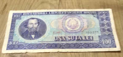 (BNK B) Romania bancnota 100 lei 1966 E0082 foto