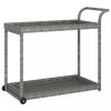 Carucior de bar, gri, 100x45x83 cm, poliratan