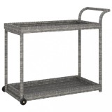 Cumpara ieftin Carucior de bar, gri, 100x45x83 cm, poliratan