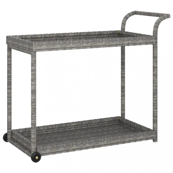 Carucior de bar, gri, 100x45x83 cm, poliratan