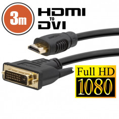 Cablu DVI-D HDMI 3 mcu conectoare placate cu aur foto