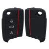Husa Cheie Auto pentru VW - 3 Butoane, Silicon, Negru, 41628.01, Kwmobile