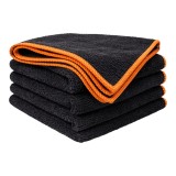 Set 5 lavete microfibra profesionale negre, 40 40 cm