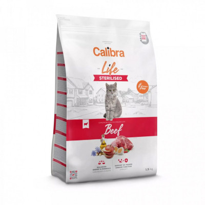 Calibra Cat Life cu Carne de vită pentru pisici castrate 1,5 kg foto