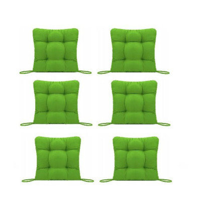 Set Perne decorative pentru scaun de bucatarie sau terasa, dimensiuni 40x40cm, culoare Verde, 6 bucati/set foto