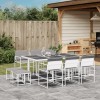 VidaXL Set mobilier de grădină, 11 piese, cu perne, alb, textilenă 3295099