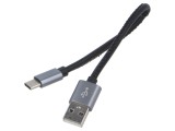 Cablu LOGILINK USB 2.0 High Speed USB A la USB C 0,22m negru